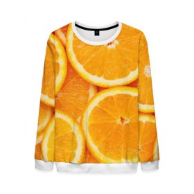 Мужской свитшот 3D с принтом Апельсинка в Тюмени, 100% полиэстер с мягким внутренним слоем | круглый вырез горловины, мягкая резинка на манжетах и поясе, свободная посадка по фигуре | апельсин | свежесть | фрукт