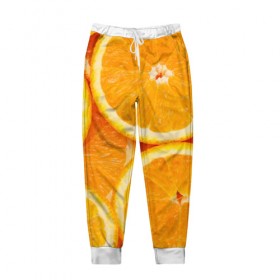 Мужские брюки 3D с принтом Апельсинка в Тюмени, 100% полиэстер | манжеты по низу, эластичный пояс регулируется шнурком, по бокам два кармана без застежек, внутренняя часть кармана из мелкой сетки | Тематика изображения на принте: апельсин | свежесть | фрукт
