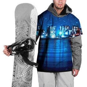 Накидка на куртку 3D с принтом Panoramic Urban в Тюмени, 100% полиэстер |  | Тематика изображения на принте: высотки | город | здания | ночь | страны | сша