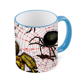 Кружка 3D с принтом Тарантул в Тюмени, керамика | ёмкость 330 мл | Тематика изображения на принте: spider | паук | паутина | тарантул