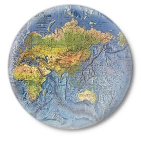 Значок с принтом Карта в Тюмени,  металл | круглая форма, металлическая застежка в виде булавки | Тематика изображения на принте: география | земля | мир