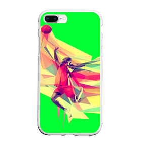 Чехол для iPhone 7Plus/8 Plus матовый с принтом Баскетбол в Тюмени, Силикон | Область печати: задняя сторона чехла, без боковых панелей | Тематика изображения на принте: баскетболист | бросок | мяч | прыжок