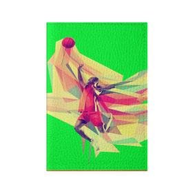 Обложка для паспорта матовая кожа с принтом Баскетбол в Тюмени, натуральная матовая кожа | размер 19,3 х 13,7 см; прозрачные пластиковые крепления | Тематика изображения на принте: баскетболист | бросок | мяч | прыжок