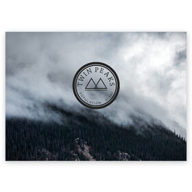 Поздравительная открытка с принтом Twin Peaks в Тюмени, 100% бумага | плотность бумаги 280 г/м2, матовая, на обратной стороне линовка и место для марки
 | Тематика изображения на принте: twin peaks | дэвид линч | лес | лора палмер | сова | твин пикс | туман
