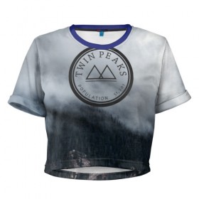 Женская футболка 3D укороченная с принтом Twin Peaks в Тюмени, 100% полиэстер | круглая горловина, длина футболки до линии талии, рукава с отворотами | twin peaks | дэвид линч | лес | лора палмер | сова | твин пикс | туман