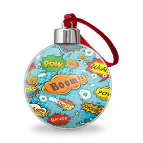 Ёлочный шар с принтом Поп Арт в Тюмени, Пластик | Диаметр: 77 мм | pop art | retro | пестрый | яркий