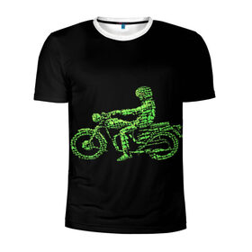 Мужская футболка 3D спортивная с принтом Motorcycle в Тюмени, 100% полиэстер с улучшенными характеристиками | приталенный силуэт, круглая горловина, широкие плечи, сужается к линии бедра | 3d | motorcycle | sport | мото | мотоспорт | мотоцикл | прикольные | спорт