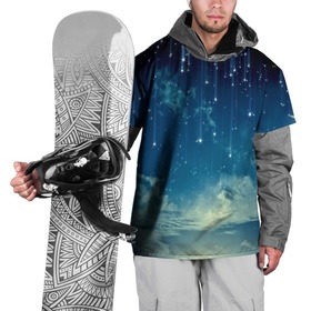 Накидка на куртку 3D с принтом Падение звёзд в Тюмени, 100% полиэстер |  | Тематика изображения на принте: звездопад | месяц | ночь | пейзаж