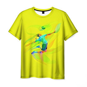 Мужская футболка 3D с принтом Волейбол в Тюмени, 100% полиэфир | прямой крой, круглый вырез горловины, длина до линии бедер | яркий
