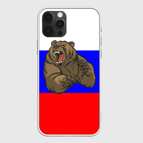 Чехол для iPhone 12 Pro Max с принтом Медведь в Тюмени, Силикон |  | медведь | триколор | я русский