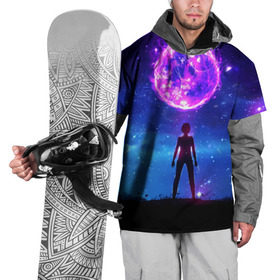 Накидка на куртку 3D с принтом Космос в Тюмени, 100% полиэстер |  | art | space | арт | звёзды | небо | ночь | планета | силуэт | фэнтези | человек