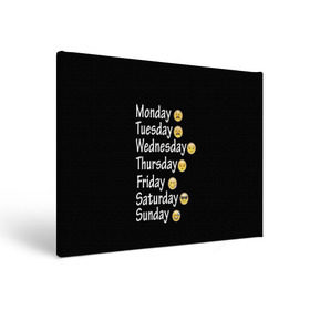 Холст прямоугольный с принтом футболка настроение дни недели в Тюмени, 100% ПВХ |  | Тематика изображения на принте: дни недели | настроение | позитив | смайлики