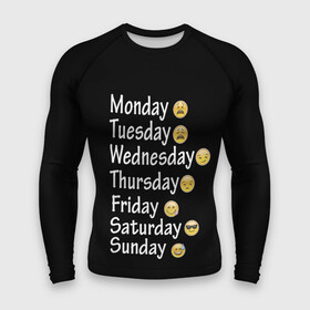 Мужской рашгард 3D с принтом футболка настроение дни недели в Тюмени,  |  | дни недели | настроение | позитив | смайлики