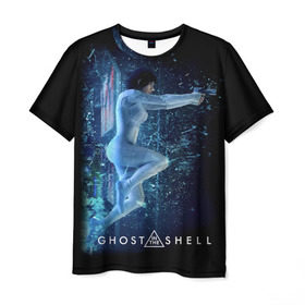 Мужская футболка 3D с принтом Ghost In The Shell 3 в Тюмени, 100% полиэфир | прямой крой, круглый вырез горловины, длина до линии бедер | anime | аниме | анимешник | анимешникам | девятый отдел | ко:каку кидо:тай | кусанаги | майор | мотоко | призрак в доспехах | спецподразделение по предотвращению захвата оболочки. мотоко кусанаги