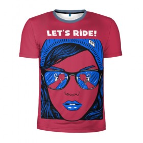 Мужская футболка 3D спортивная с принтом Поехали в Тюмени, 100% полиэстер с улучшенными характеристиками | приталенный силуэт, круглая горловина, широкие плечи, сужается к линии бедра | ride it | велик | велосипед | девушка | девушкам | о.м.с.к. | очки | поехали | скачки