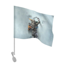 Флаг для автомобиля с принтом Чаппи в Тюмени, 100% полиэстер | Размер: 30*21 см | antwoord | chappie | die | ninja | yolandi | йоланди | ниндзя | робот