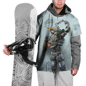 Накидка на куртку 3D с принтом Чаппи в Тюмени, 100% полиэстер |  | Тематика изображения на принте: antwoord | chappie | die | ninja | yolandi | йоланди | ниндзя | робот