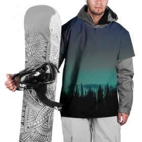 Накидка на куртку 3D с принтом Ночной лес в Тюмени, 100% полиэстер |  | небо | ночь | пейзаж