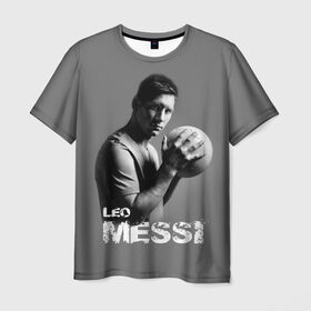 Мужская футболка 3D с принтом Leo Messi в Тюмени, 100% полиэфир | прямой крой, круглый вырез горловины, длина до линии бедер | Тематика изображения на принте: barcelona | spanish | аргентина | барселона | испания | лео | месси | мяч | футбол | футболист