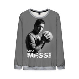 Мужской свитшот 3D с принтом Leo Messi в Тюмени, 100% полиэстер с мягким внутренним слоем | круглый вырез горловины, мягкая резинка на манжетах и поясе, свободная посадка по фигуре | barcelona | spanish | аргентина | барселона | испания | лео | месси | мяч | футбол | футболист