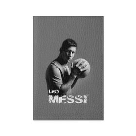 Обложка для паспорта матовая кожа с принтом Leo Messi в Тюмени, натуральная матовая кожа | размер 19,3 х 13,7 см; прозрачные пластиковые крепления | barcelona | spanish | аргентина | барселона | испания | лео | месси | мяч | футбол | футболист