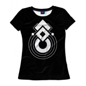 Женская футболка 3D с принтом Темные круги в Тюмени, 100% полиэфир ( синтетическое хлопкоподобное полотно) | прямой крой, круглый вырез горловины, длина до линии бедер | 