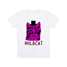 Детская футболка хлопок с принтом wildcat в Тюмени, 100% хлопок | круглый вырез горловины, полуприлегающий силуэт, длина до линии бедер | cat | gta | gtaonline | wildcat | кот