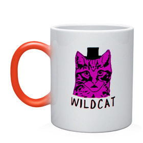 Кружка хамелеон с принтом wildcat в Тюмени, керамика | меняет цвет при нагревании, емкость 330 мл | cat | gta | gtaonline | wildcat | кот