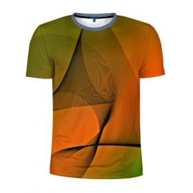 Мужская футболка 3D спортивная с принтом Волнистые линии в Тюмени, 100% полиэстер с улучшенными характеристиками | приталенный силуэт, круглая горловина, широкие плечи, сужается к линии бедра | Тематика изображения на принте: 
