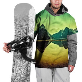 Накидка на куртку 3D с принтом Новая Зеландия в Тюмени, 100% полиэстер |  | humboldt | горы | деревья | долина | зелень | лес | небо | новая зеландия | облака | панорама | река | солнечно