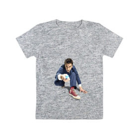 Детская футболка хлопок с принтом Doctor Who в Тюмени, 100% хлопок | круглый вырез горловины, полуприлегающий силуэт, длина до линии бедер | doctor who | доктор кто | дэвид теннант | повелитель времени | сериал