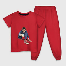 Детская пижама хлопок с принтом Doctor Who в Тюмени, 100% хлопок |  брюки и футболка прямого кроя, без карманов, на брюках мягкая резинка на поясе и по низу штанин
 | doctor who | доктор кто | дэвид теннант | повелитель времени | сериал