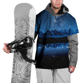 Накидка на куртку 3D с принтом Млечный путь в Тюмени, 100% полиэстер |  | ночной | пейзаж | синий