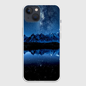 Чехол для iPhone 13 с принтом Млечный путь в Тюмени,  |  | ночной | пейзаж | синий