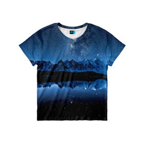 Детская футболка 3D с принтом Млечный путь в Тюмени, 100% гипоаллергенный полиэфир | прямой крой, круглый вырез горловины, длина до линии бедер, чуть спущенное плечо, ткань немного тянется | ночной | пейзаж | синий