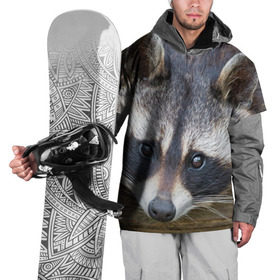 Накидка на куртку 3D с принтом Енот в Тюмени, 100% полиэстер |  | барсук | добрый | енот | животное | зверек | зверь | красивый | крошка | милое | милый | полоски серые | полоскун | прикольный | природа | скунс | усатый | фауна | флора | хищник | черный | шерсть