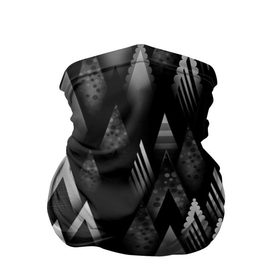 Бандана-труба 3D с принтом Ёлочки в Тюмени, 100% полиэстер, ткань с особыми свойствами — Activecool | плотность 150‒180 г/м2; хорошо тянется, но сохраняет форму | геометрия | серый | треугольник | черный