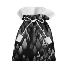 Подарочный 3D мешок с принтом Ёлочки в Тюмени, 100% полиэстер | Размер: 29*39 см | геометрия | серый | треугольник | черный