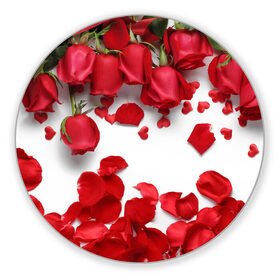 Коврик круглый с принтом Сильные чуства в Тюмени, резина и полиэстер | круглая форма, изображение наносится на всю лицевую часть | желтый | красный | любовь | новинки | подарок | розы | сердце | текстура | тюльпаны | цветы