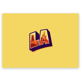 Поздравительная открытка с принтом Лос-Анджелес в Тюмени, 100% бумага | плотность бумаги 280 г/м2, матовая, на обратной стороне линовка и место для марки
 | Тематика изображения на принте: california | los angeles | usa | америка | калифорния | лос анджелес | сша
