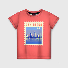 Детская футболка 3D с принтом Сан Диего в Тюмени, 100% гипоаллергенный полиэфир | прямой крой, круглый вырез горловины, длина до линии бедер, чуть спущенное плечо, ткань немного тянется | california | san diego | америка | калифорния | сан диего | сша