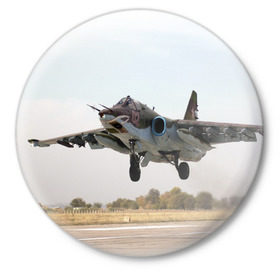 Значок с принтом Истребитель в Тюмени,  металл | круглая форма, металлическая застежка в виде булавки | самолет