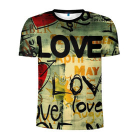 Мужская футболка 3D спортивная с принтом Love letter в Тюмени, 100% полиэстер с улучшенными характеристиками | приталенный силуэт, круглая горловина, широкие плечи, сужается к линии бедра | 