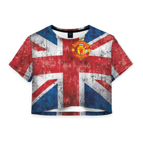 Женская футболка 3D укороченная с принтом Красные дьяволы в Тюмени, 100% полиэстер | круглая горловина, длина футболки до линии талии, рукава с отворотами | 3d | british | manchester united | mu | new | англия | великобритания | игра | красные дьяволы | лондон | манчестер | манчестер юнайтед | мю | новые | популярные | прикольные | флаг британии | футбол