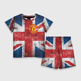 Детский костюм с шортами 3D с принтом Красные дьяволы в Тюмени,  |  | 3d | british | manchester united | mu | new | англия | великобритания | игра | красные дьяволы | лондон | манчестер | манчестер юнайтед | мю | новые | популярные | прикольные | флаг британии | футбол