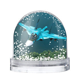 Снежный шар с принтом Су 34 в Тюмени, Пластик | Изображение внутри шара печатается на глянцевой фотобумаге с двух сторон | самолет