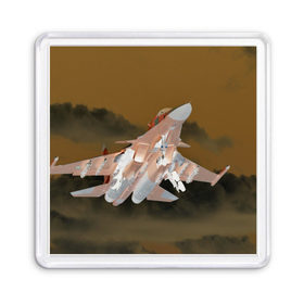 Магнит 55*55 с принтом Ночной полет Сухого в Тюмени, Пластик | Размер: 65*65 мм; Размер печати: 55*55 мм | 