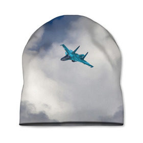 Шапка 3D с принтом Сухой в Тюмени, 100% полиэстер | универсальный размер, печать по всей поверхности изделия | самолет