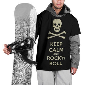 Накидка на куртку 3D с принтом Keep Calm and ROCK в Тюмени, 100% полиэстер |  | Тематика изображения на принте: music | rock | rock and roll | музыка | рок