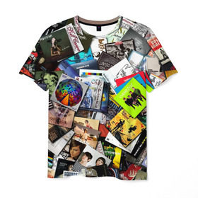 Мужская футболка 3D с принтом Albums в Тюмени, 100% полиэфир | прямой крой, круглый вырез горловины, длина до линии бедер | music | rock | rock and roll | музыка | рок
